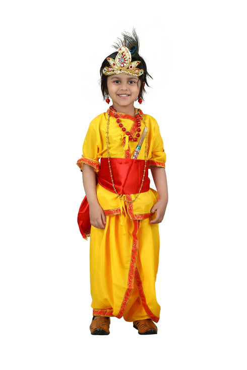 BookMyCosume Krishna Banke Bihari Pitambar with Accessories Hindu God Janmashtami krishna for Boy Kids Fancy Dress Costume